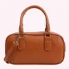 Frauen Leder Umhängetasche vielseitiger Quadrathobo -Tasche Casual Satchel Sling Bag Top Griff Pendeln x7b9#