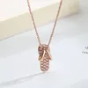 Pendant Necklaces Slippers Necklace For Women Creative Personality Crystal White Gold Color Choker Chain Accessories Jewelry KBN109
