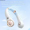 Portable Air Coolers 2000mAh Cute Cat Hanging Neck Fan Digital Display Bladeless Neckband Mini Fan Portable Mini Air Cooler USB Electric Fan Y240422