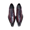 Dress Shoes 2024 Heren Fashion Trend Pointed Business Leather Iron Toe Hairdresser T Stage Nightclub