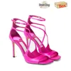 Jimmy Choo High Heel Dress Shoes Men Women London Wedding Shoe Pointed Toes Latte Black Fuchsia Bowtie 【code ：L】Designer Lady Sneakers 10cm Heel Height