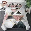 Sängkläder set sängkläder marmor lyxuppsättning geometrisk täcke täcke sten trendig quilt natur färgglada sängöverdrag kung 3 st