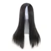 Wholesale of European, American and African New Black Split Long Straight Women's Chemical Fiber High Temperature Silk Machine Wig Manufacturers