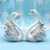 Party Supplies Lot Crown Glass Table Swan Baking Decorative Birthday Anniversary Ornament Cake Topper Figure Paper Weight Desk Home Decor