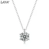 Collane Laya S925 Sterling Silver 1ct Moissanite semplice SixClaw Clavicle Chain Pandant Collana a pendente per donne Bride Wedding Elegant Jewelry