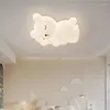 Luci a soffitto Orso bianco per dormire LED per bambini Luce moderna Minimalista Ragazzo Minimalista Decorazioni per la camera da letto Lampade giovanili