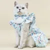 Hondenkleding kat puppy prinses jurk zomer huisdier kleding kleurrijk koraal met boogkitten ropa para gato kostuum