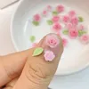 Figurines décoratives 50pcs Nail Art Resin Cartoon Rose Flowers Pink Flowers Charms Rimestones DIY CRAFT POUR 3D DÉCORATIONS BIJOURS