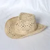 Cowboy Hollow Plaw Hat Men Femmes Summer Sun Protection Cap Man Men Femme Place Shade Hats Roll Brim Caps Fashion Outdoor Travel Sunhat Holiday Sunhats