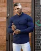 Autumn Fashion Long Sleeve Shirt Men Super Slim Fit Male Casual Social Business Dress Brand Fitness Sports Clothing 240418