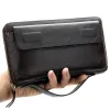 Wallets Business Man Purse Genuine Leather Clutch Wallet Men Long Leather Phone Bag Purse Male Handy Coin Wallet Card Holder Money Bag