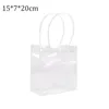 Sacs à provisions MultiSize Transparent Soft PVC Tote Tote Handsbag Emballage avec boucle de main Clear Plastic Cosmetic Sac
