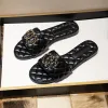 designer chanells slides women sandals famous designer women Designer Sandal Lady Wedding Party Slides Flats Ankle Buckle Rubber Sole Mules Summer Beach Sex