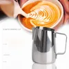 Pitcher di caffè in acciaio inossidabile latte sfumatura di brocca brocca espresso Pitcher caffè da 450 ml/600 ml Brocca artigianale con schiuma artigianale 240410