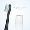 ヘッズモーンウェル4pcs黒ゴム製の交換用歯ブラシヘッドとモーンウェルD01b電気歯ブラシのキャップ付き
