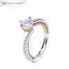 リングTIANYU GEMS 6mm Moissanite Ring for Women Center 0.75ct Round Cut Diamond 14K 18K Real Gold Vintage Style Lady Gemstone Jewelry