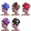 Femmes d'hiver Velvet Turban Headscarf enveloppe musulman Hijab Bonnet Cap