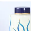 Bouteilles de rangement Blue Selon Soued Peeted Ceramic Jar Gilded Porcelain Bottle Bott With Paies Modern Tea Caddy Candy Pots Dispensateur