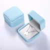 STARDS 5PCS Sieraden Verpakking Hoge kwaliteit Velvet Box Craft Tas Pure Aquamarine ketting Bracelet Geschenkdoos Huwelijksbetrokkenheid Geschenk