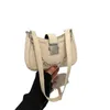 FI Kvinnor axelväska armhålväska design underarmspåse veckad sadel fast färg menger handväska hobos handväskor y2k y19w#