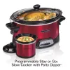 Multicookers Hamilton Beach 7 Quart séjour ou Go Programmable Sweker With Party Dipper, Red, 33478