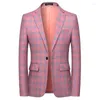 Herenpakken merkstijl mode top klassiek klassiek slanke casual fit heren tweed jas business plaid blazer jassen heren kleding s-6xl