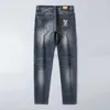 Herren Jeans Designer Herbstmodemarke Koreanische Schlanke Hose Slim Pass