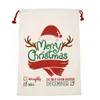 Decorações de Natal Xmas Santa Sack 50*70 cm de tela de Natal Bolsa Bolsa de Bolsa de Polícia