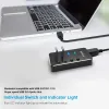 HUBS RSHTECH 5 Гбит/с USB HUB SPLITER Aluminum 4port USB 3,0 Расширение концентратора с индивидуальным выключателем включения/выключения