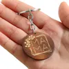 Keychains Wooden Round Card Engraved MAMA Keychain Bag Car Key Chain Ring Holder Charms Mother's Day Jewelry Gift For Mom