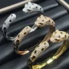 Strands 925 Silver Goldplated Diamond Leopard Head Bracelet, Europeu e American Highend Feminino Fashion Brand Jewelry Gift