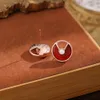 High Quality Luxury Necklace 18K gold amulet earwomens light luxury red chalcedony necklace natural stylish and