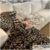 Coperte mezza lana pecora coperta a maglia leopardo p sogno drop dropeaps home textiles dhna8