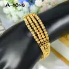 Strands Zirconia Bead Bracelet 21k Gold de oro Elegante brazalete Dubai Festival de lujo africano Joyería de boda