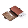 Plånböcker casekey rfid kamouflage läder smart taktisk plånbok män bank kreditkort hållare mini pengar väska metall man vallet porta tarjeta