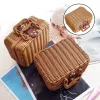 Bins Portable Picnic Basket Handmade Rattan Woven Storage Case Vintage Makeup Travel Suitcase Cosmetics Sundrie Organizer Storage Box