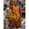 Vestidos de festa Mulheres Mini vestido casual básico colorido floral floral borboleta engraçada 3d férias de impressão para a praia Jurken dames vestido