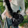 Gothic Lolita Girl Black Black Furry Sacs à main sacs à main