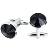 Länkar Hawson Shinny Black Cutting Stone Cufflinks Set for Men Fashion French Shirt Accessories Special Desige for Wedding Business