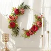 Decorative Flowers 5pcs Wedding Garland Decoration Prop 12-inch Metal Ring Flower Table Center Metal.