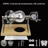 Fabricantes 280ml 360ml 380ml Máquina de pipoca manual aberta Flame Popcorn Expander Stainless Steel Mini Pipcorn Machine Manual Pipcorn Maker