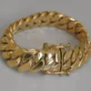 Bracelet de liaison de tronçon cubaine pour hommes masculins 14K Gold Miami 8 Heavy 98 7 grammes 12 mm2695