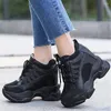 Casual schoenen 2024 Autumn Women dikke sneakers ademende gaas sport 10 cm wedge hakken platform trainers chaussures femme wit