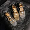 Casual Shoes Weave Sandals for Women 2024 Summer Designer Cow Leather Knit Sandalias de Mujer Bekväm fotrem