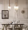 Chandeliers Fashion Light Luxury Chandelier American Restaurant Led Hanging Lamp Nordic Gold Metal E14 Holder Art Glass Tube