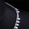 Necklaces HUAMI Classic Earrings Necklace Sets Bridal Jewelry Wedding Round Chain Leaf Necklace Fashion Joyeria Fina Para Mujer Gift