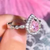 Cluster Rings For Women Moissanite Cubic Zirconia Ring Silver Plated Couple Wedding Gift Girlfriend Party Fashion Jewely