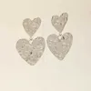 Other Exaggerated Temperament hammered Heart Shape Metal Earrings For Women Holiday Party Gift Fashion Jewelry Ear Accessories DE017 240419