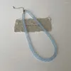 CHOKER MINAR VINTAGE 4 6 8 10mm Colore blu Collana in perline di pietra naturale per perle da donna.