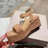 Sandals Crystal Buckle Bling Espadrilles Wedges Square Toe Slingback High Heels Platform Fashion Summer Women 7CM